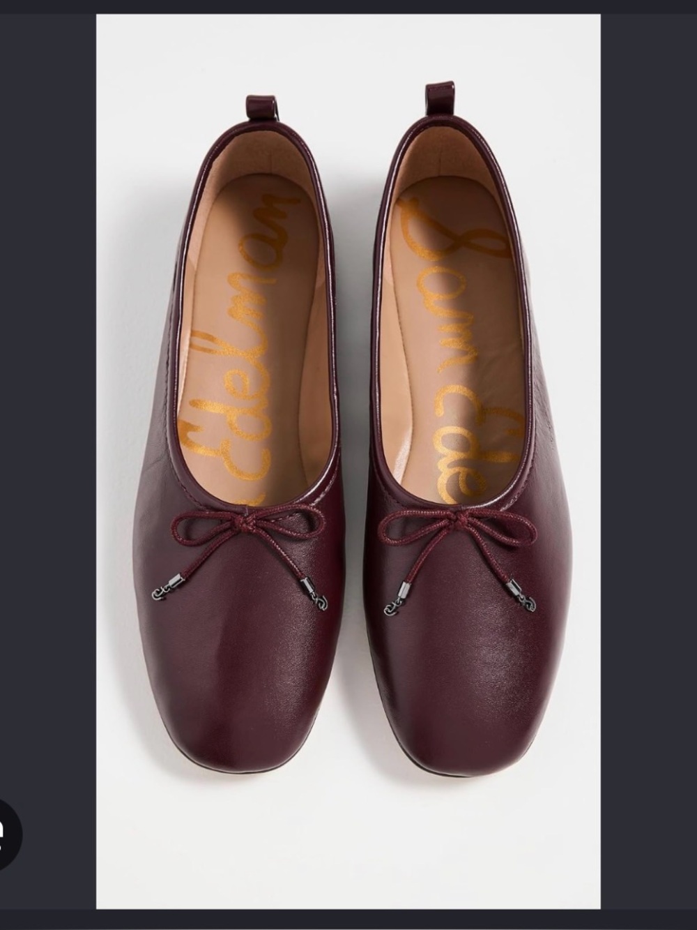 Sam Edelman Women's Burgundy Leather Ballet Flats